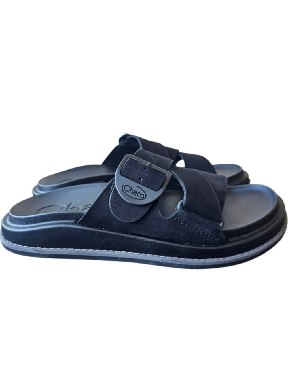 Chaco Townes Slide Sandals Black Leather JCH109694Z Women’s Size 6 M